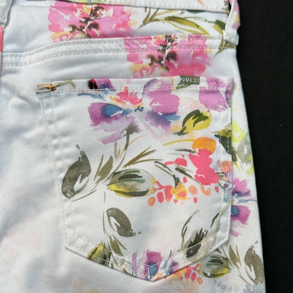 New Guess White Floral Skinny Jeans - Picture 7 of 8